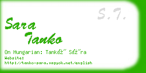 sara tanko business card